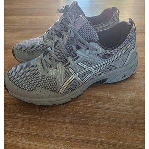 ASICS Sneakers Womens SZ 6.5 Gray Mesh Gel Venture Lace Up Shock Absorbing Trail